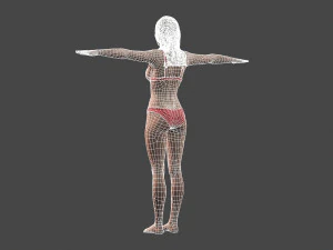 movie actress jennifer aniston in bikini -rigged 3d character 3D Model