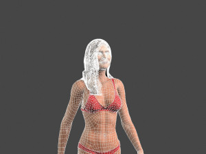 movie actress jennifer aniston in bikini -rigged 3d character Modèle 3D
