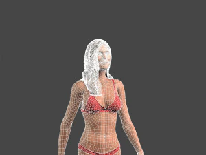 movie actress jennifer aniston in bikini -rigged 3d character 3D Model