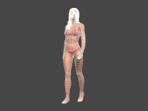 movie actress jennifer aniston in bikini -rigged 3d character Modèle 3D