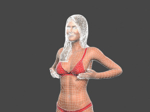 movie actress jennifer aniston in bikini -rigged 3d character Modèle 3D