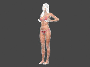 movie actress jennifer aniston in bikini -rigged 3d character Modèle 3D