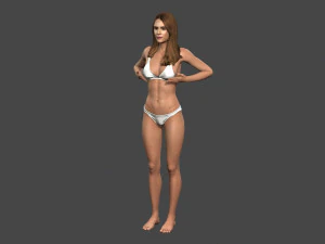 bikinili sinema oyuncusu jessica alba 3 boyutlu karakterle donatıldı 3D Model