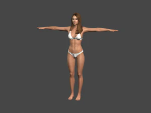 movie actress jessica alba in bikini -rigged 3d character 3D Model