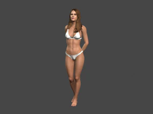 movie actress jessica alba in bikini -rigged 3d character 3D Model