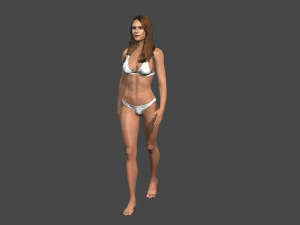 movie actress jessica alba in bikini -rigged 3d character 3D Model