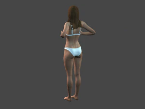 movie actress jessica alba in bikini -rigged 3d character 3D Model