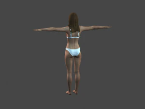 movie actress jessica alba in bikini -rigged 3d character 3D Model