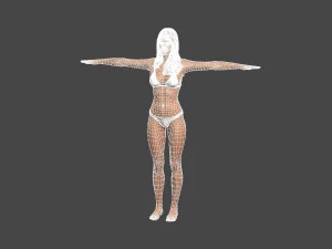 movie actress jessica alba in bikini -rigged 3d character 3D Model