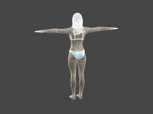 movie actress jessica alba in bikini -rigged 3d character 3D Model