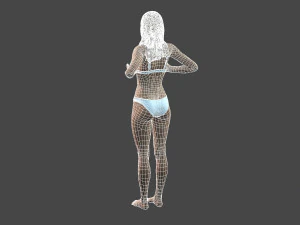 movie actress jessica alba in bikini -rigged 3d character 3D Model
