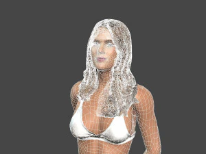movie actress jessica alba in bikini -rigged 3d character 3D Model