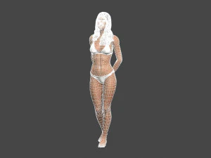 movie actress jessica alba in bikini -rigged 3d character 3D Model