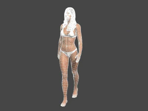 movie actress jessica alba in bikini -rigged 3d character 3D Model