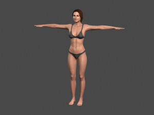 movie actress julia robert in bikini -rigged 3d character 3D-Modell