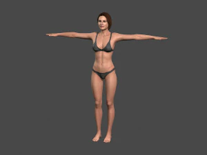 movie actress julia robert in bikini -rigged 3d character 3D Model