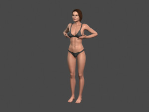 movie actress julia robert in bikini -rigged 3d character 3D-Modell