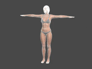movie actress julia robert in bikini -rigged 3d character 3D Model