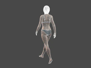 movie actress julia robert in bikini -rigged 3d character 3D Model