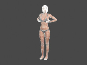 movie actress julia robert in bikini -rigged 3d character 3D-Modell