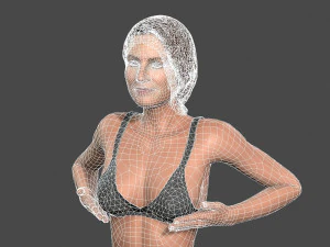 movie actress julia robert in bikini -rigged 3d character 3D Model