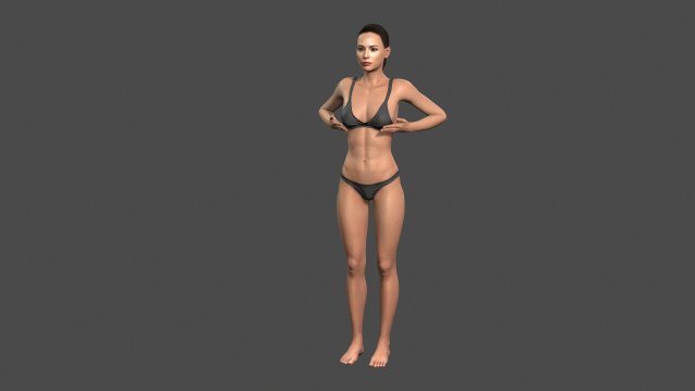 beautiful woman -rigged 3d character Modèle 3D .c4d .max .obj .3ds .fbx .stl .blend