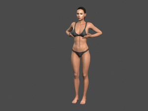 beautiful woman -rigged and animated character for unreal engine low-poly 3D Model