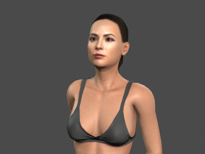 beautiful woman -rigged and animated character for unreal engine low-poly Modelo 3D