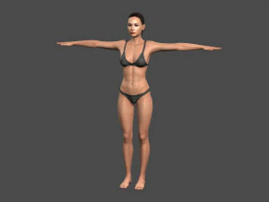 beautiful woman -rigged and animated character for unreal engine low-poly 3D Model