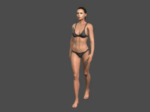 beautiful woman -rigged and animated character for unreal engine low-poly 3D Model