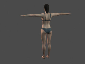 beautiful woman -rigged and animated character for unreal engine low-poly Modelo 3D