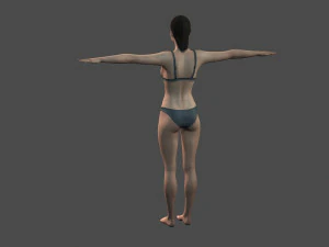 beautiful woman -rigged and animated character for unreal engine low-poly 3D Model