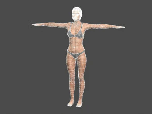 beautiful woman -rigged and animated character for unreal engine low-poly 3D Model