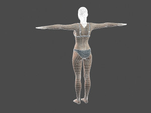 beautiful woman -rigged and animated character for unreal engine low-poly Modelo 3D