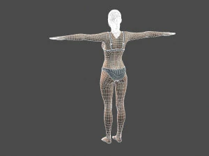 beautiful woman -rigged and animated character for unreal engine low-poly 3D Model