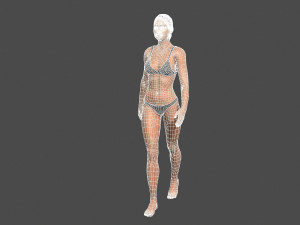 beautiful woman -rigged and animated character for unreal engine low-poly Modelo 3D