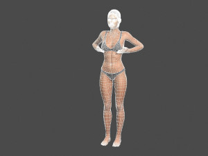 beautiful woman -rigged and animated character for unreal engine low-poly Modelo 3D
