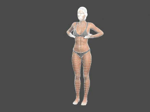 beautiful woman -rigged and animated character for unreal engine low-poly 3D Model