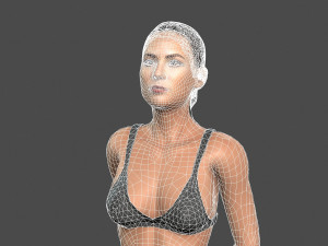 beautiful woman -rigged and animated character for unreal engine low-poly Modelo 3D