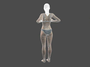 beautiful woman -rigged and animated character for unreal engine low-poly 3D Model