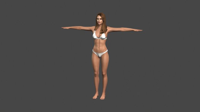 beautiful woman -rigged and animated character for unreal engine low-poly Model 3D .c4d .max .obj .3ds .fbx .stl .blend 