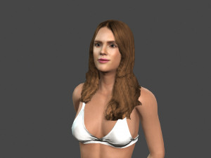beautiful woman -rigged and animated for unity Modèle 3D