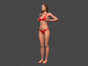 beautiful woman -rigged and animated for unity 3D-Modell