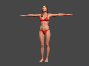 beautiful woman -rigged and animated for unity 3D Model