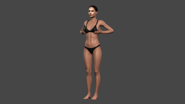 beautiful woman -rigged and animated for unity Modelo 3D .c4d .max .obj .3ds .fbx .stl .blend