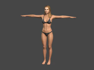 beautiful woman -rigged and animated for unity 3D Model