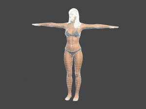 beautiful woman -rigged and animated for unity 3D Model