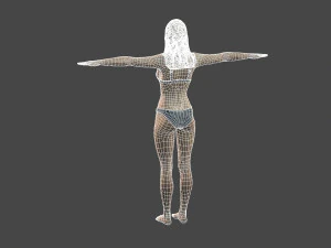 beautiful woman -rigged and animated for unity 3D Model