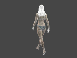 beautiful woman -rigged and animated for unity 3D Model