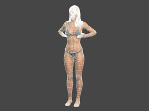 beautiful woman -rigged and animated for unity 3D Model